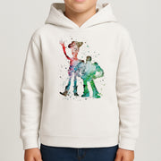 Watercolour Woody & Buzz A Story of Toys Fairytale Kids Hoodie 4