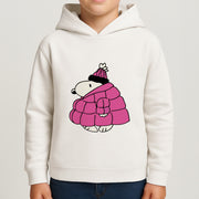 Cartoon Beagle Puffer Jacket Pink Kids Hoodie 4
