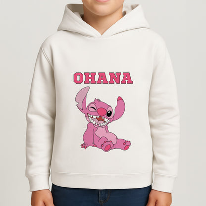 Pink Alien Ohana Boys Hoodie