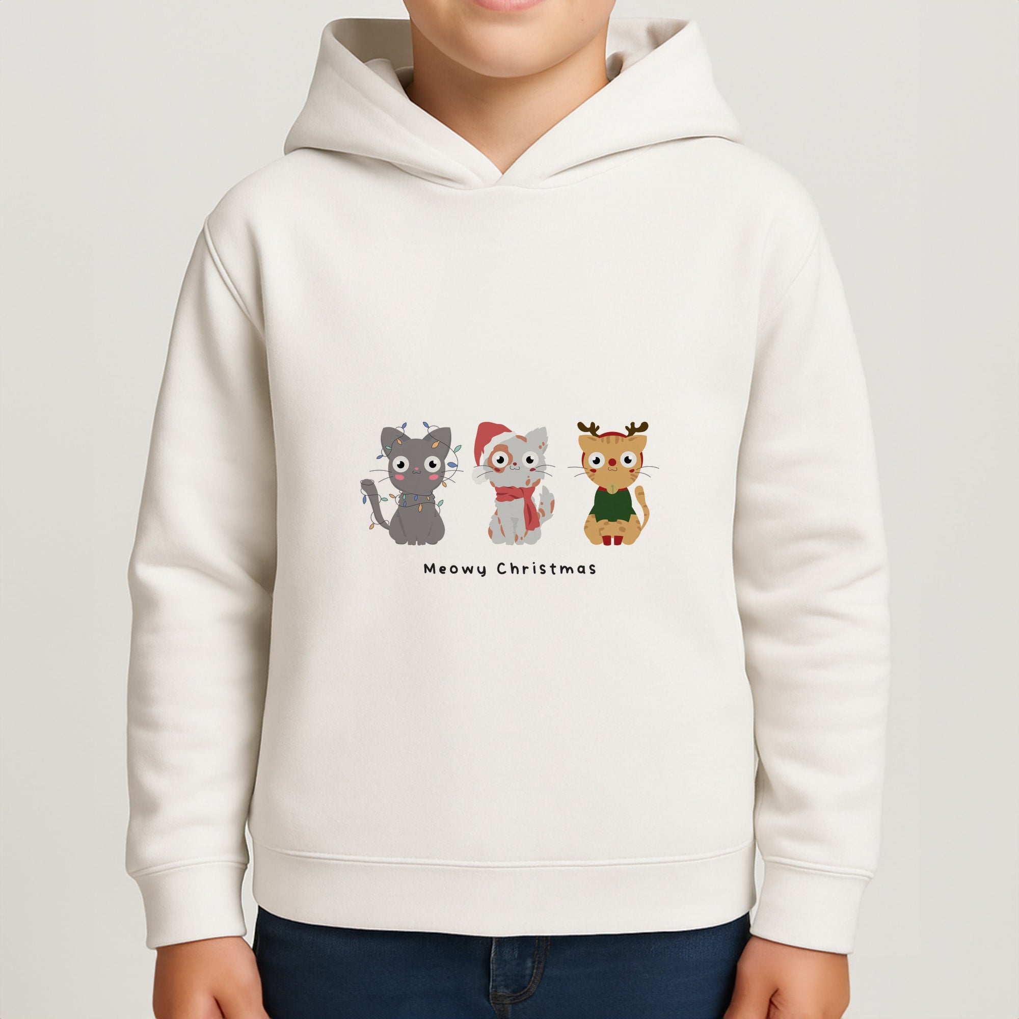 Meowy Christmas  Boys Hoodie