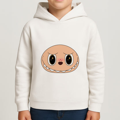 Cute Brown Monster Face Boys Hoodie