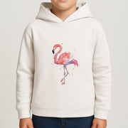 Watercolour Flamingo Painting Kids Hoodie 4