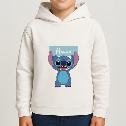 Standing Blue Alien - Personalised Disney Boys Hoodie