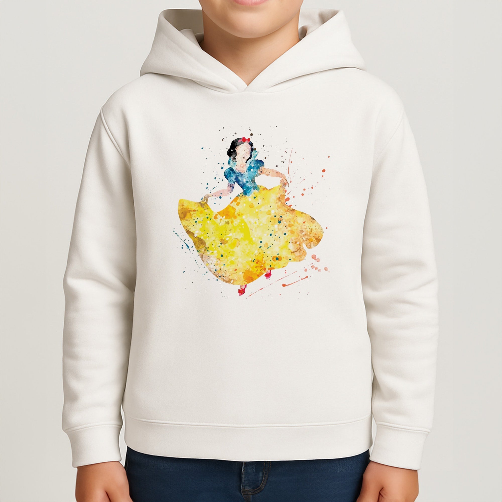 Watercolour Snow White Fairytale Kids Hoodie