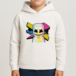 Neon Logo White Helmet DJ Kids Hoodie