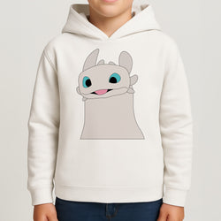 White Fury Dragon Kids Hoodie