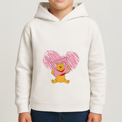 Pooh Heart Drawing Valentine's Boys Hoodie