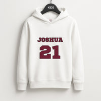 Burgundy - Personalised Football Kids Hoodie