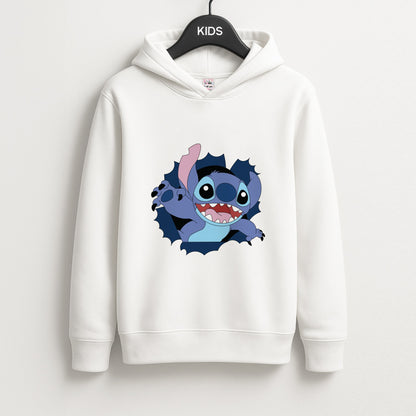 Torn Blue Alien Unisex Kids Hoodie
