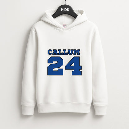 Dark Blue - Personalised Football Unisex Kids Hoodie