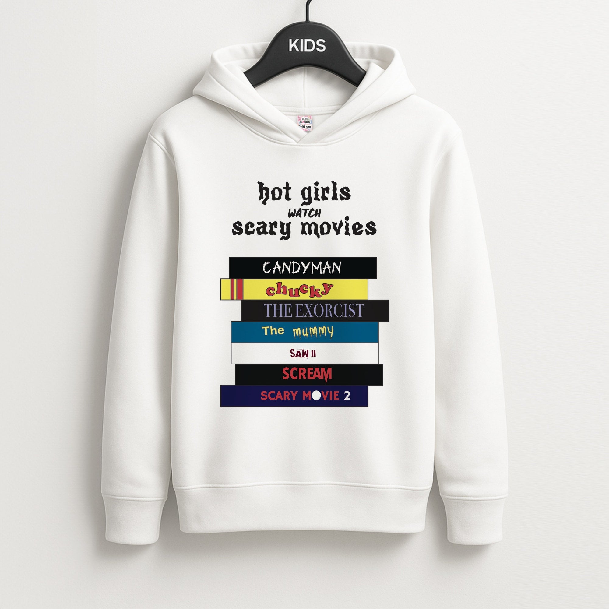 Hot Girls Watch Scary Movies Kids Hoodie