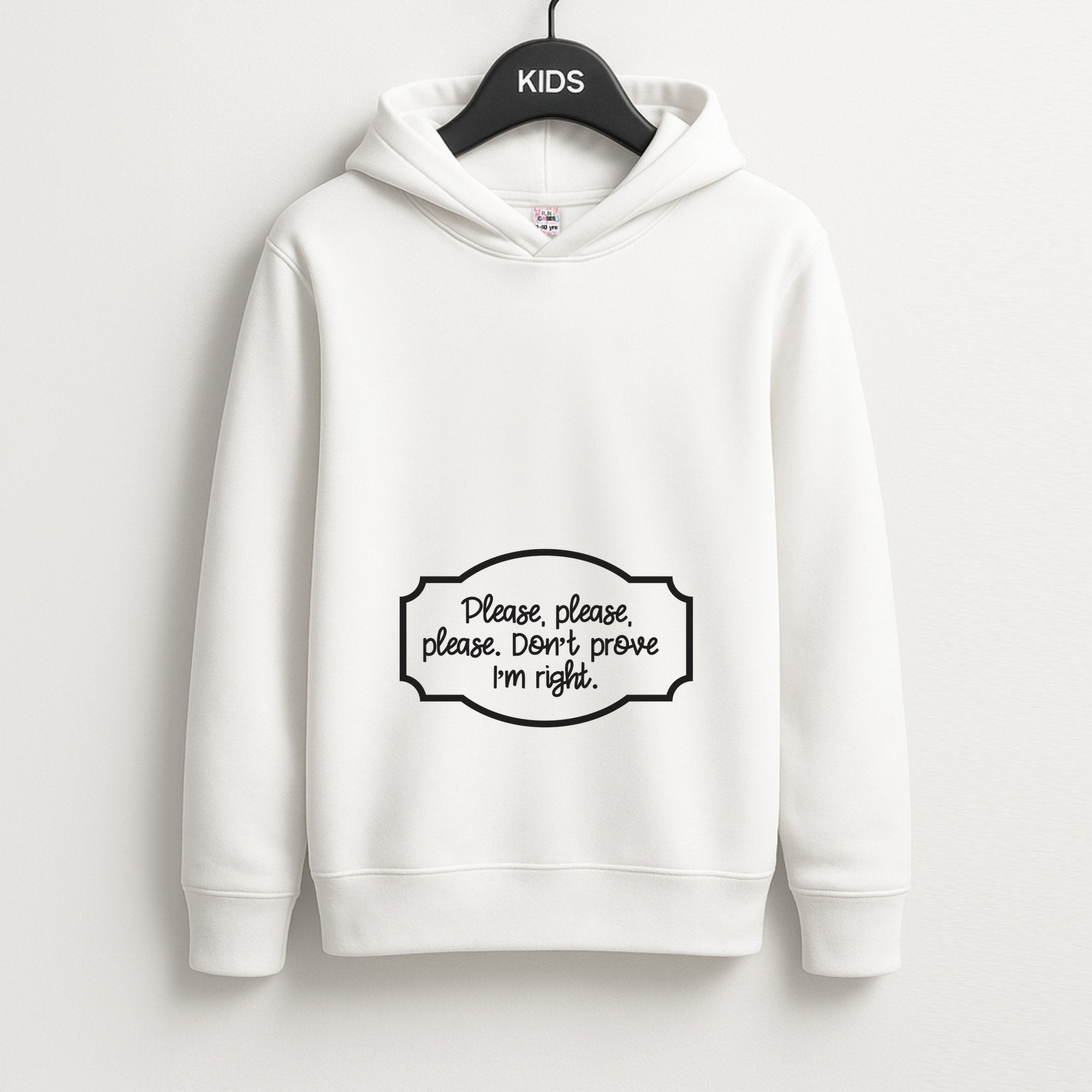 Please Don't Prove I'm Right Kids Hoodie