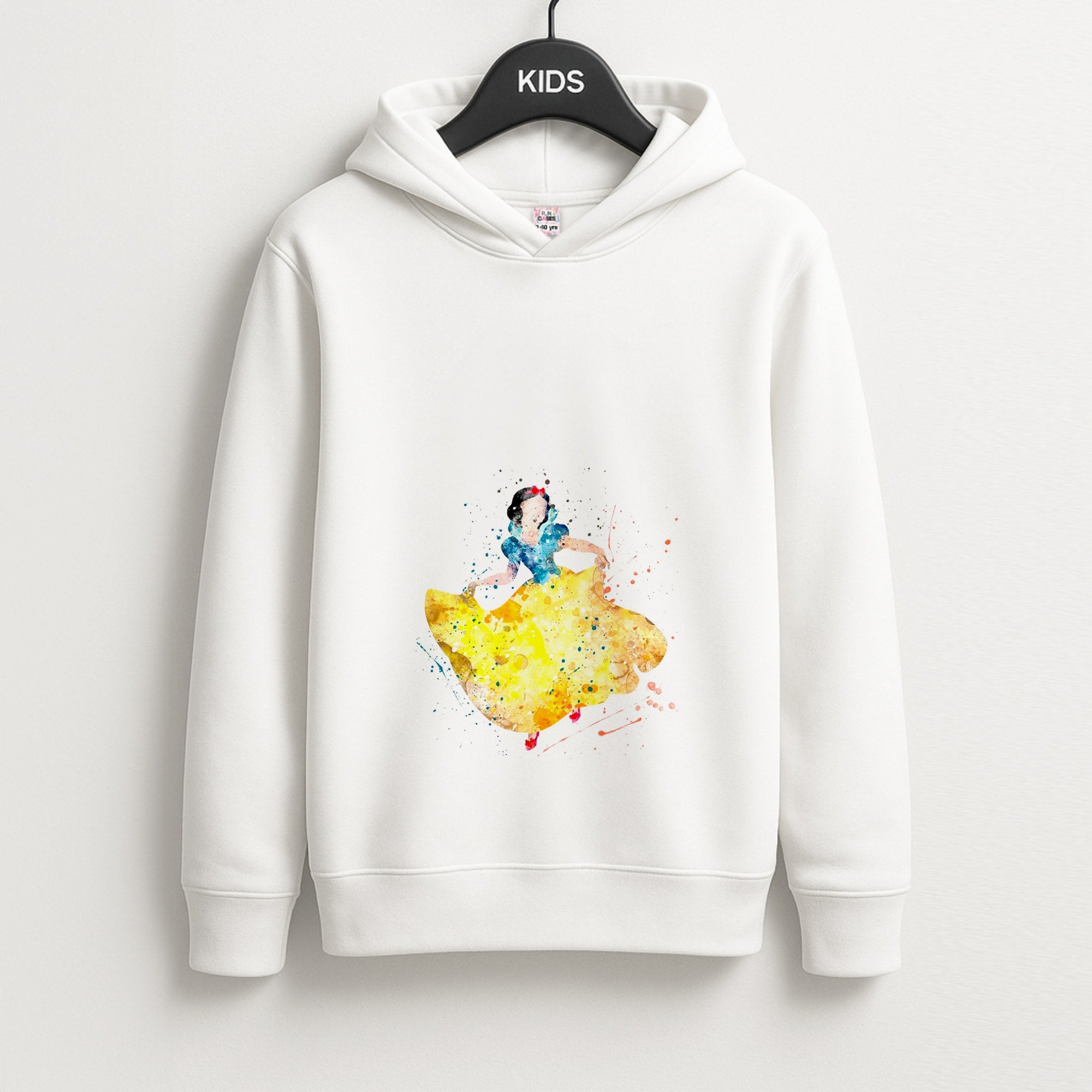 Watercolour Snow White Fairytale Kids Hoodie
