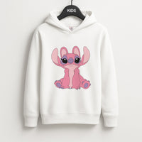Sitting Down - Pink Alien Kids Hoodie