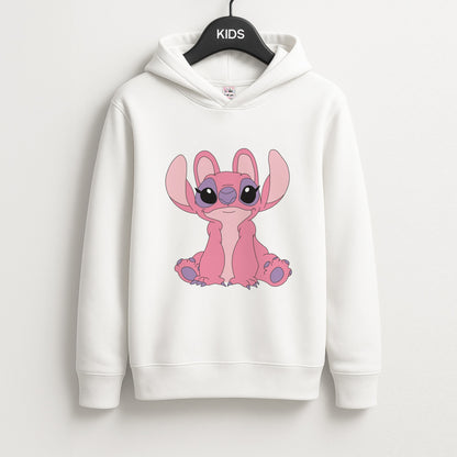Sitting Down - Pink Alien Unisex Kids Hoodie