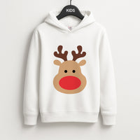 Rudolph Face - Christmas Kids Hoodie