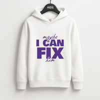 Maybe I Can Fix Him Purple Kids Hoodie