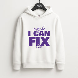 Maybe I Can Fix Him Purple Unisex Kids Hoodie
