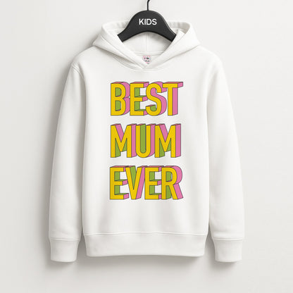 Geometric Best Mum Ever Unisex Kids Hoodie