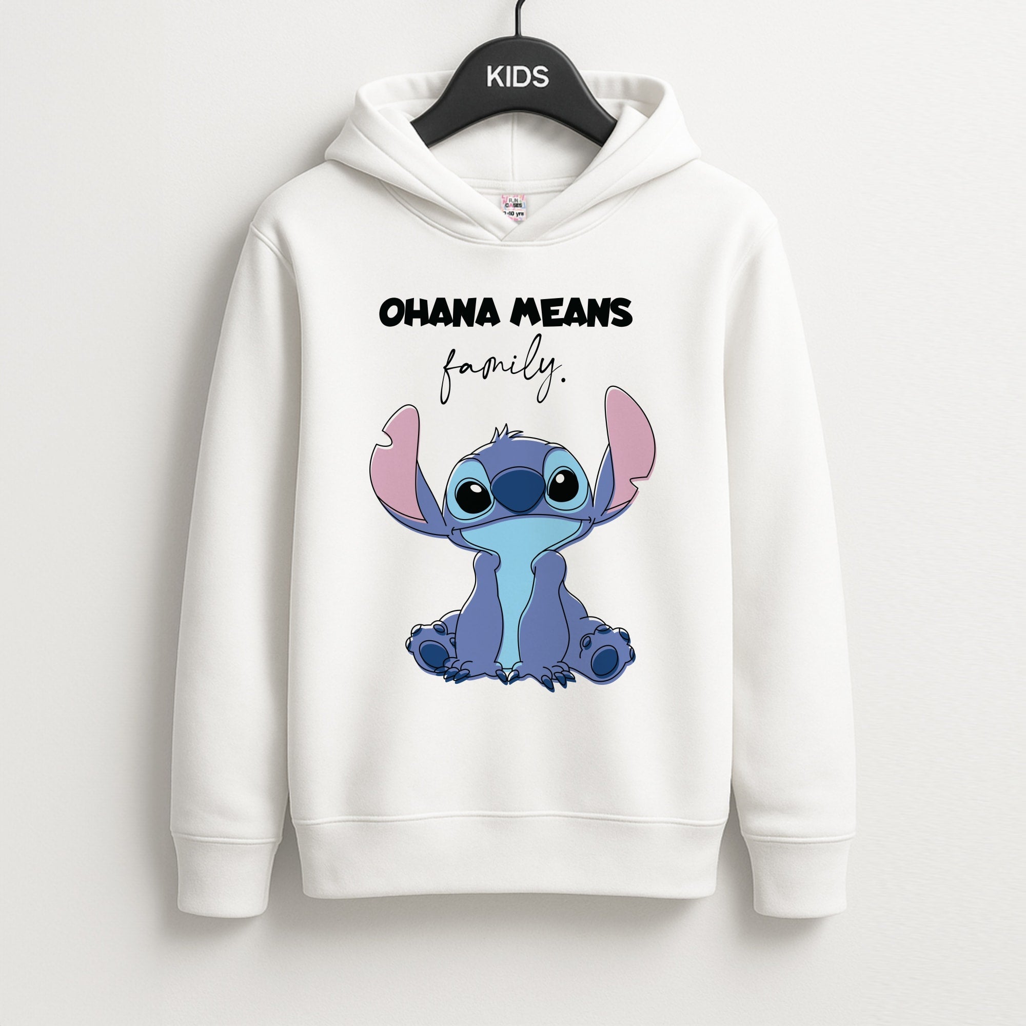 Ohana Means Family Pink Kids Hoodie