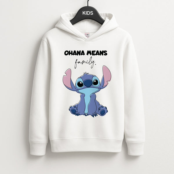 Ohana Means Family Pink Unisex Kids Hoodie
