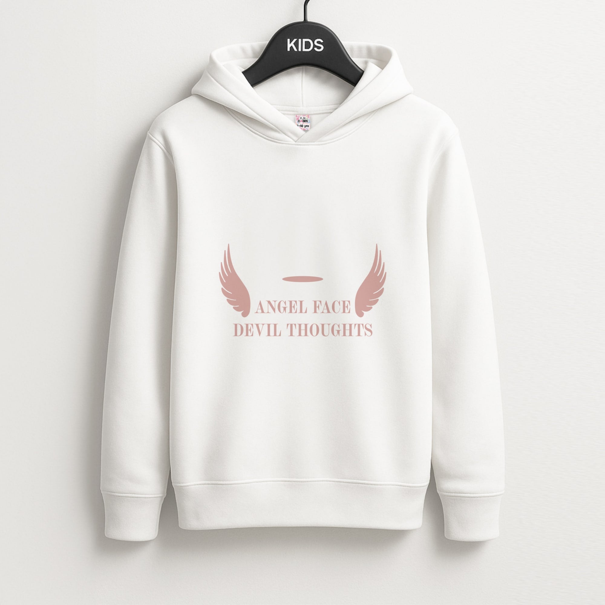Angel Face Devil Thoughts Kids Hoodie