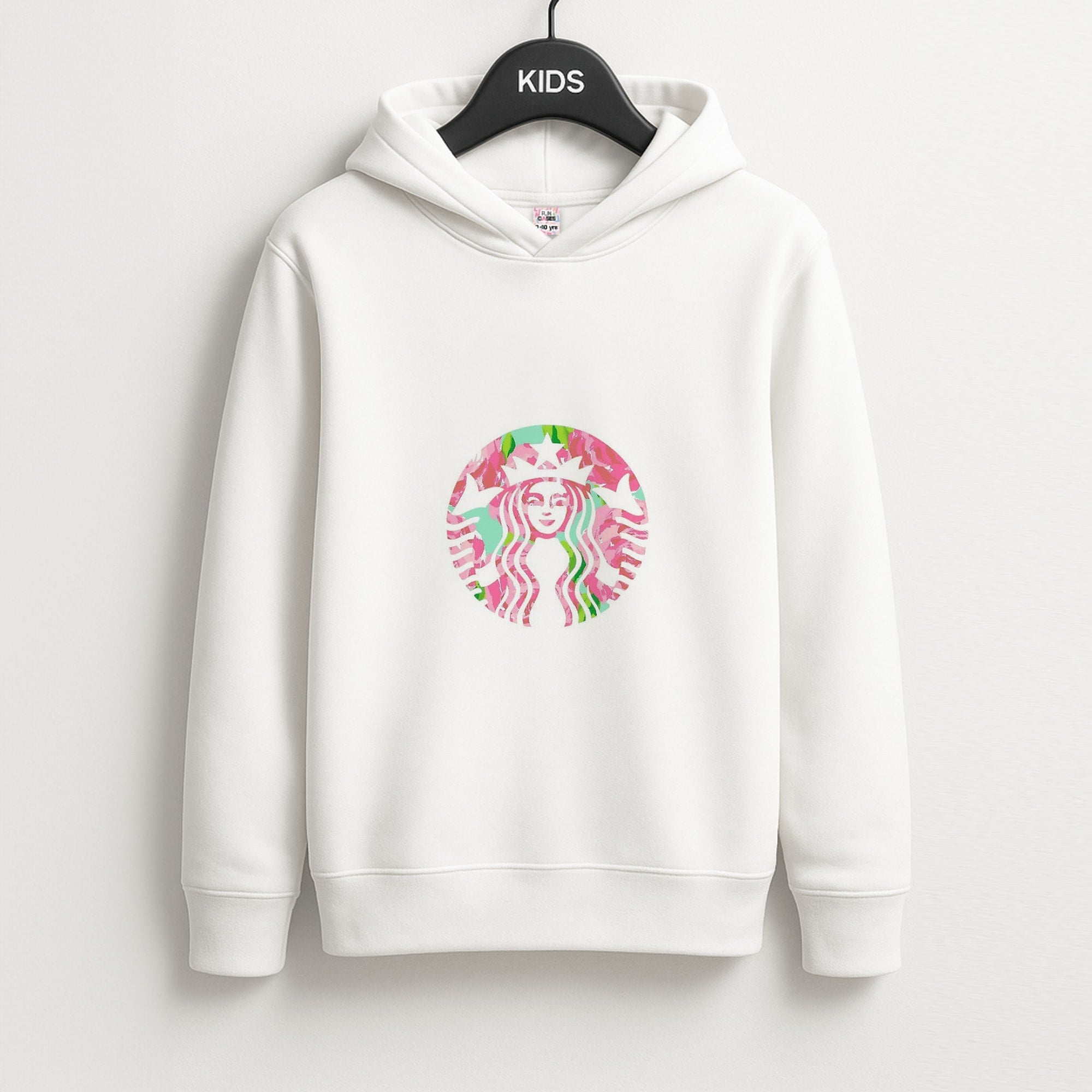 Pink Coffee Logo Unisex Kids Hoodie