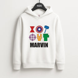 Icon Pattern - Personalised Superhero Comic Unisex Kids Hoodie