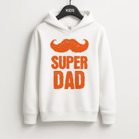 Moustache Super Dad Orange Kids Hoodie