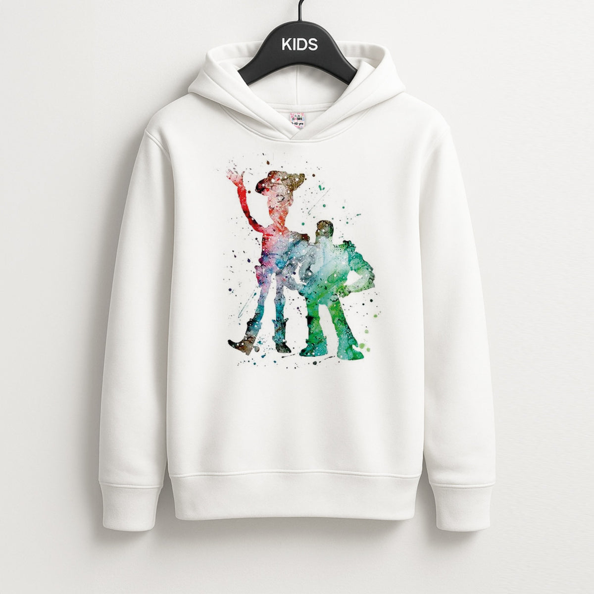 Watercolour Woody & Buzz A Story of Toys Fairytale Kids Hoodie