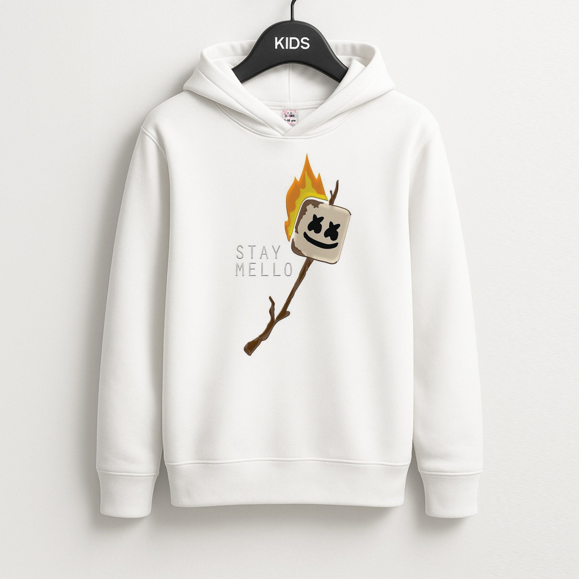 Stay Mello White Helmet DJw - White Helmet DJ Kids Hoodie