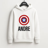 Captain America - Personalised Superhero Comic Kids Hoodie