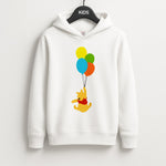 Pooh On Balloons Unisex Kids Hoodie