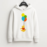 Pooh On Balloons Kids Hoodie