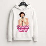 Neon Pink Beautiful Things Kids Hoodie 1