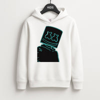 Black White Helmet DJ Neon Kids Hoodie