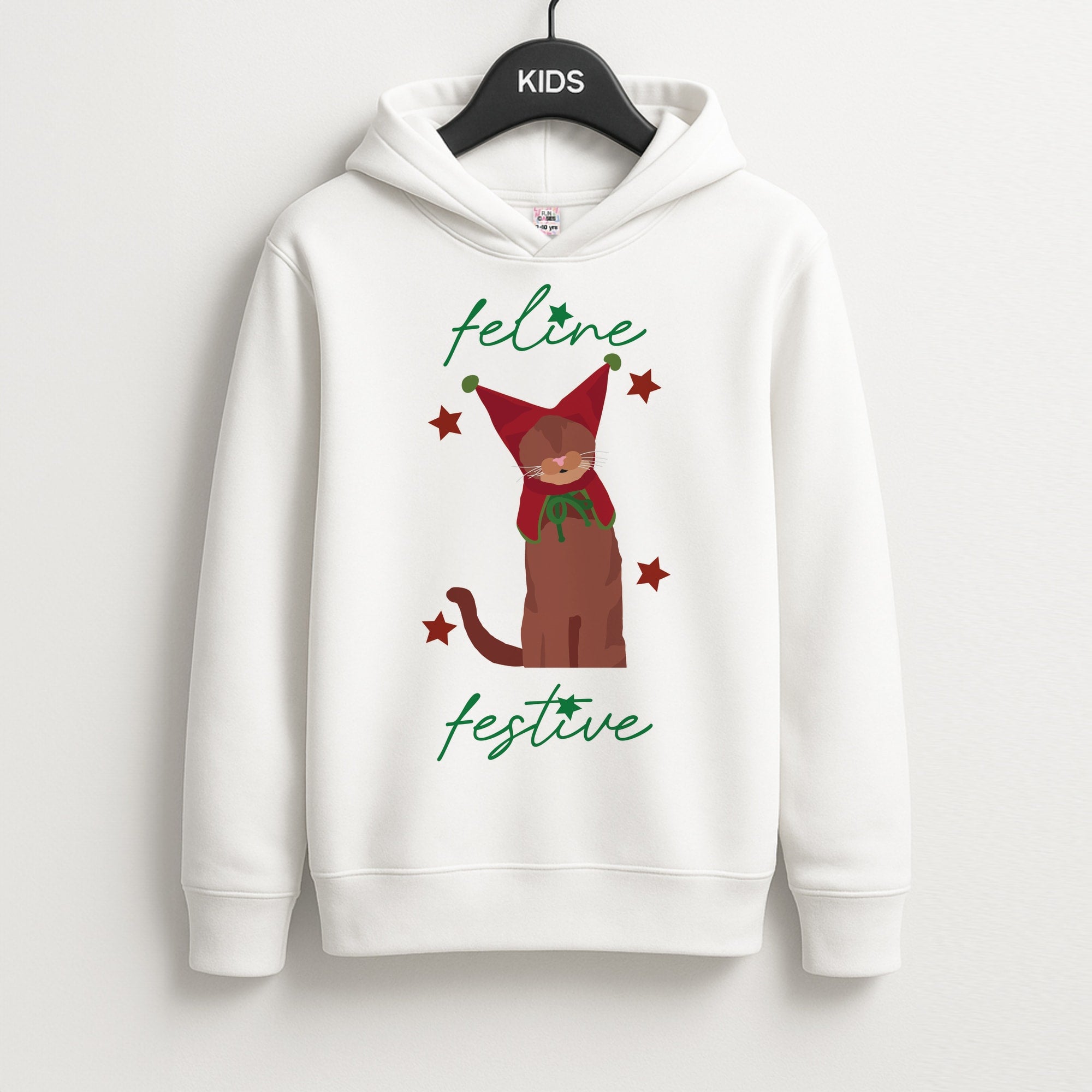 Feline Festive  Unisex Kids Hoodie