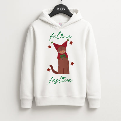 Feline Festive  Unisex Kids Hoodie