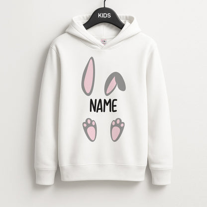Grey Bunny Personalised Unisex Kids Hoodie