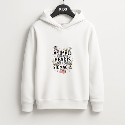 Animals Belong In Our Hearts - Vegan Unisex Kids Hoodie