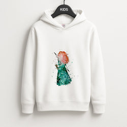 Watercolour Princess Merida Brave Fairytale Unisex Kids Hoodie