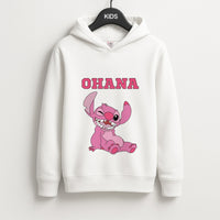 Pink Alien Ohana Kids Hoodie