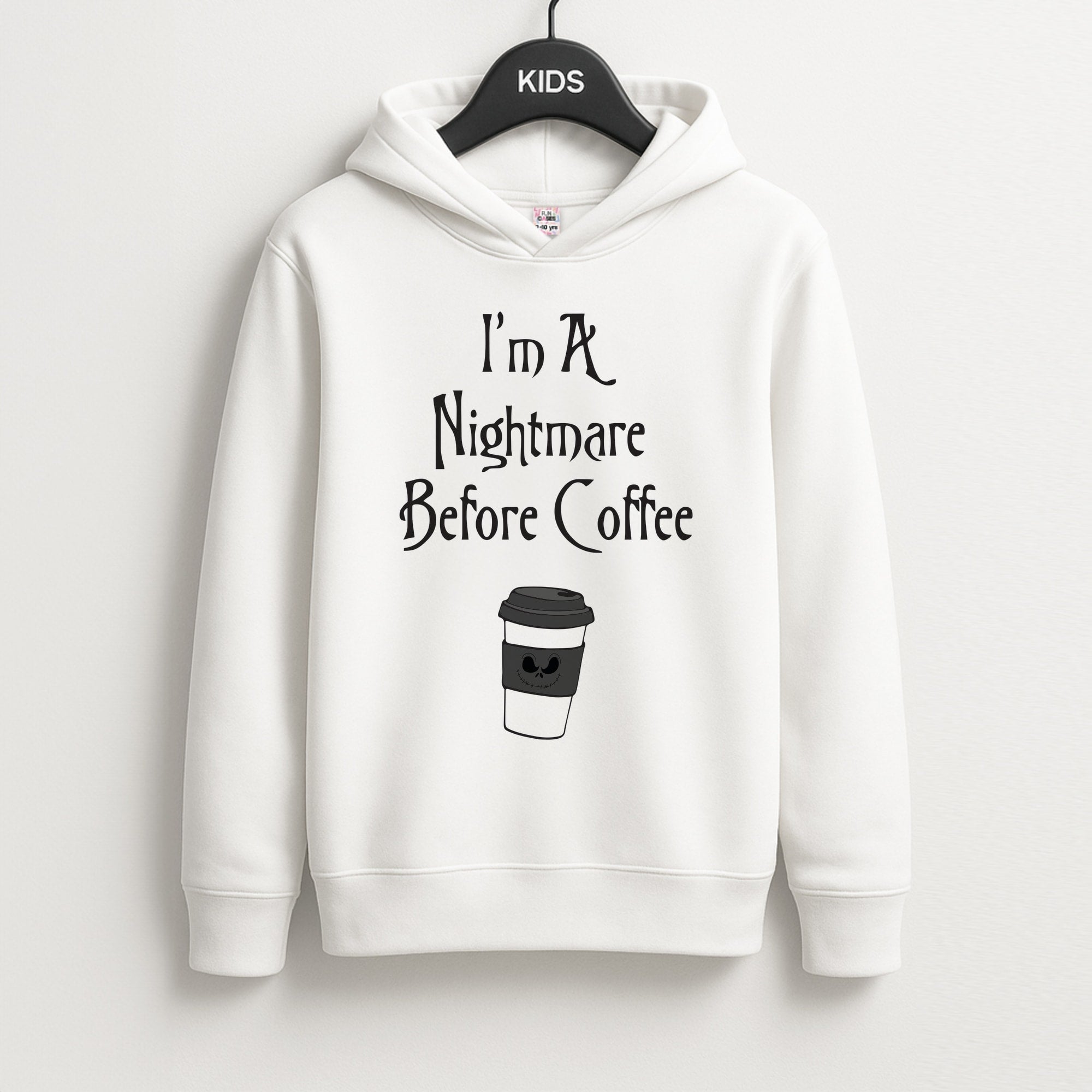 I'm A Nightmare Before Coffee Kids Hoodie