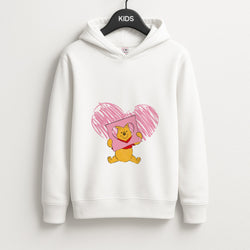 Pooh Heart Drawing Valentine's Unisex Kids Hoodie