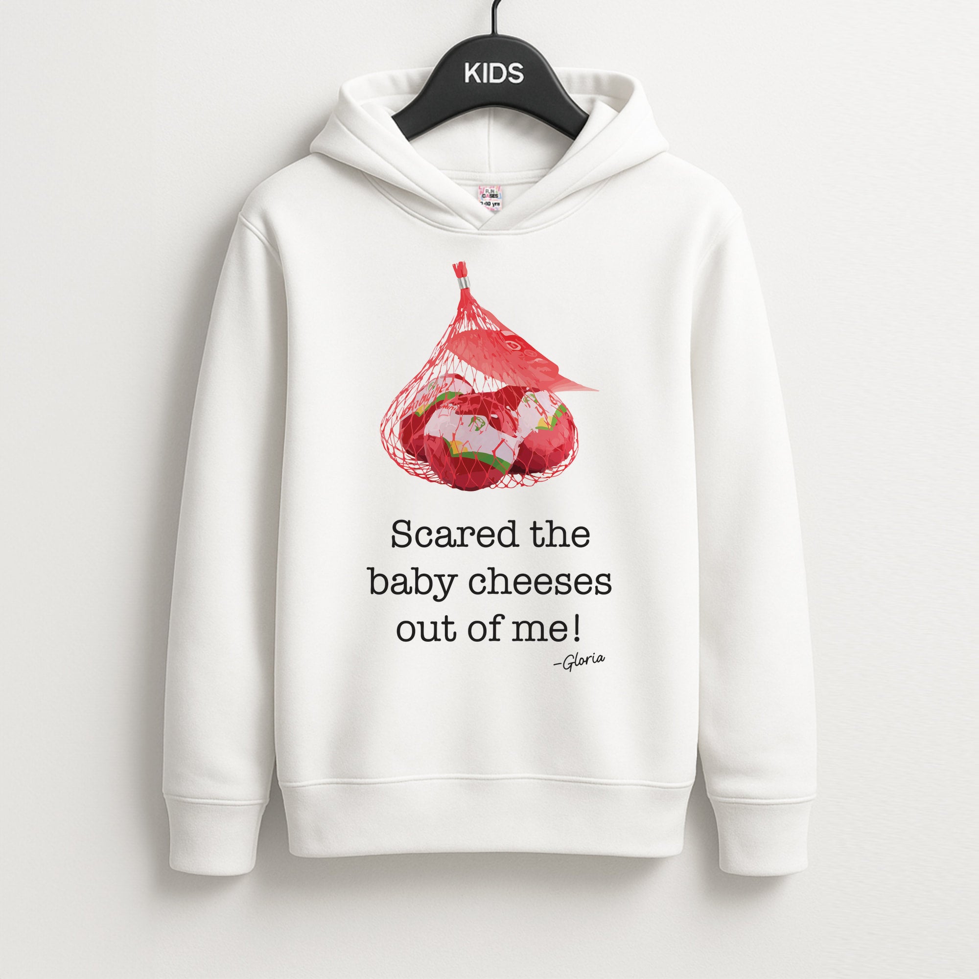 Scared The Baby Cheeses Out Of Me Unisex Kids Hoodie
