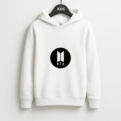 BTS logo Black - K Pop Unisex Kids Hoodie