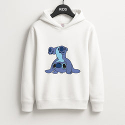 Cute Blue Alien Handstand Unisex Kids Hoodie