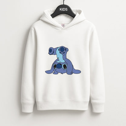 Cute Blue Alien Handstand Unisex Kids Hoodie