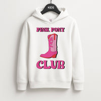 Zebra Print Pink Pony Club Kids Hoodie
