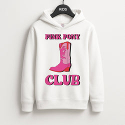 Zebra Print Pink Pony Club Unisex Kids Hoodie